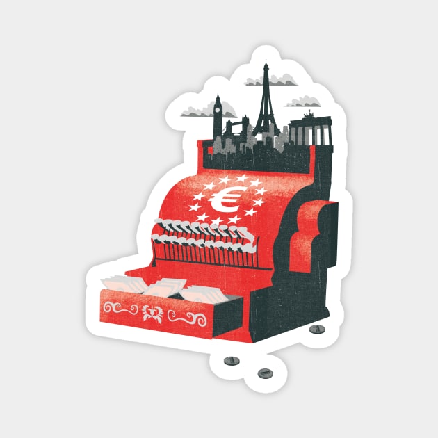 Caspian_euro cash register Magnet by Neil Webb | Illustrator