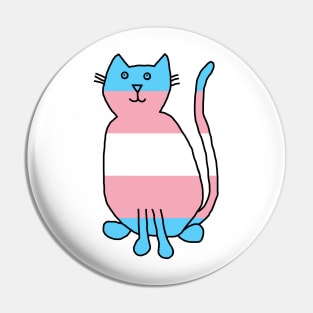 Transgender Pride Flag Cat Pin