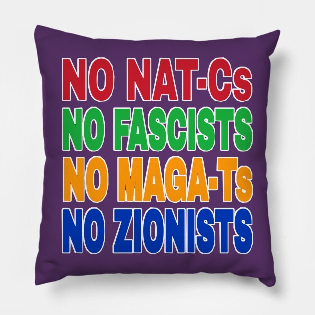 MAGA KLUX KLAN - NO NATC-s NO FASCISTS - NO MAGAT-s NO ZIONISTS - Double-sided Pillow by SubversiveWare