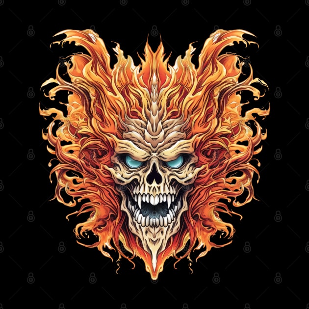 Flaming Skull by David Kincaid Art