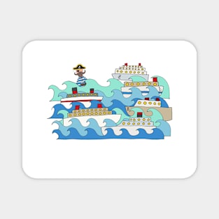 Pete the part-time pirate - ships Magnet