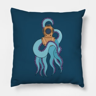 An octopus wearing a diving suit Pillow