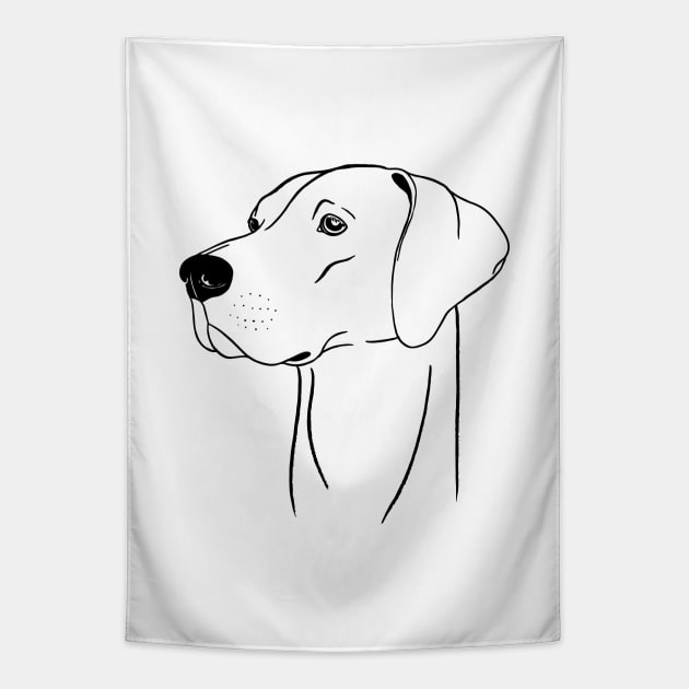 Weimaraner (Black and White) Tapestry by illucalliart