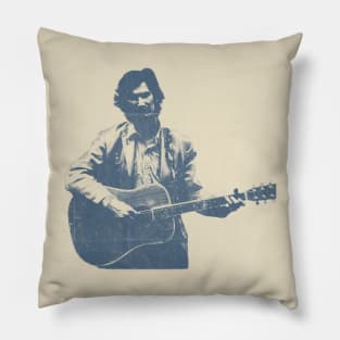 Townes Van Zandt - Blue Vintage Pillow