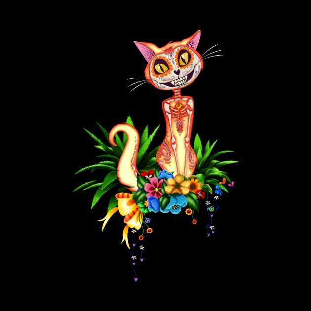 Cute sugar skull cat by Nicky2342