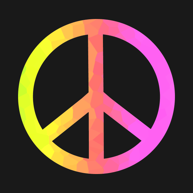 PEACE Sign Yellow Pink by SartorisArt1