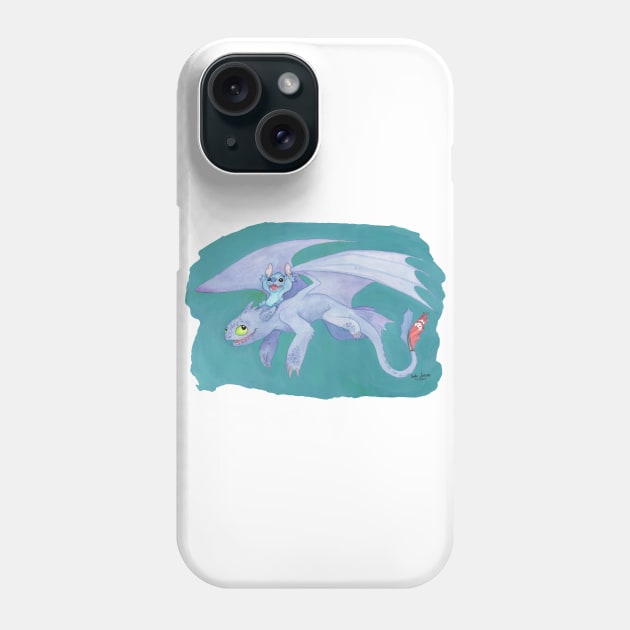 Toothless and Stitch 'Joy Ride' Phone Case by charamath