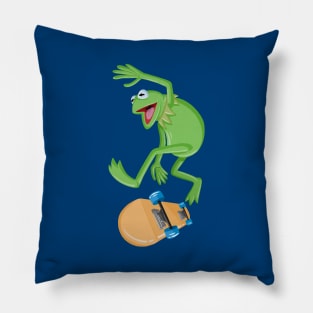 Kermit Skateboarding- pocket Pillow