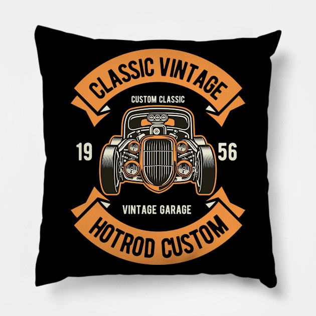 Classic vintage Hotrod Pillow by Teefold