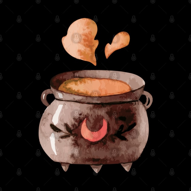 Watercolor Halloween Witch's Cauldron by LMHDesigns