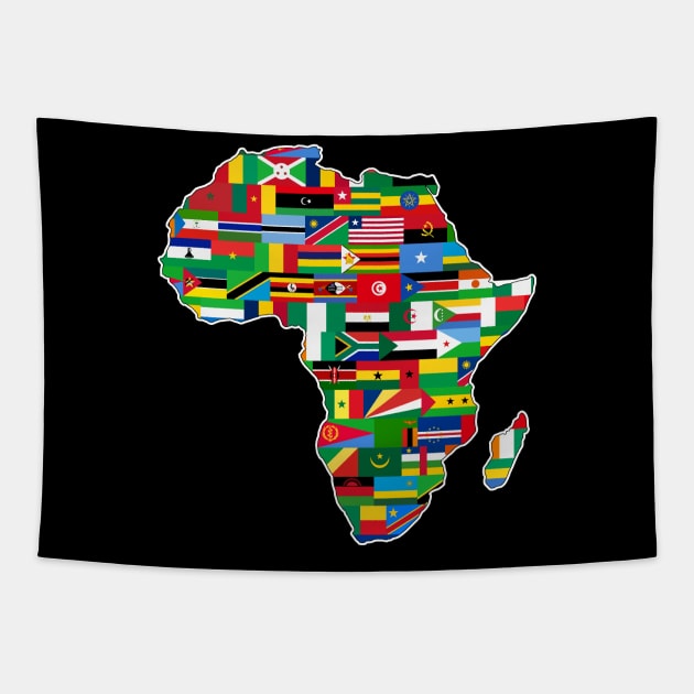 Africa Flags Tapestry by vladocar