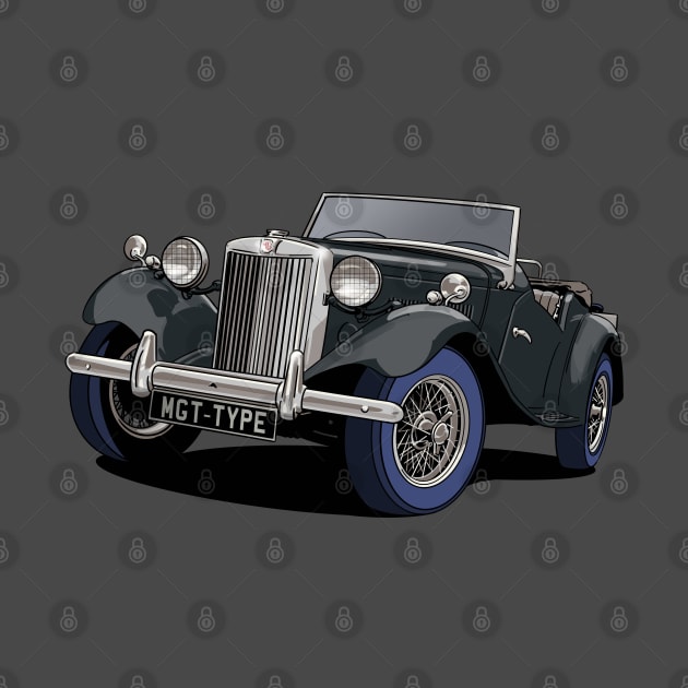 MG TC T-Type classic car in black by Webazoot