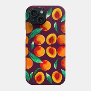 Colorful pattern of watercolor peaches Phone Case