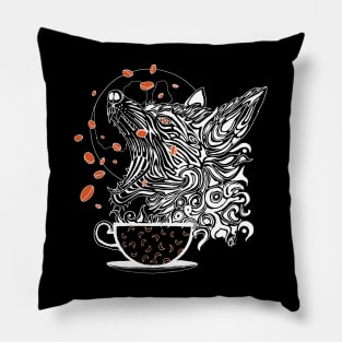 Coffee Wolf (Reversed) Pillow