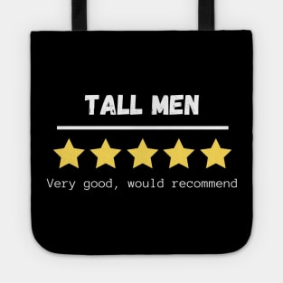 Tall men, five stars, very good, would recommend. Tote