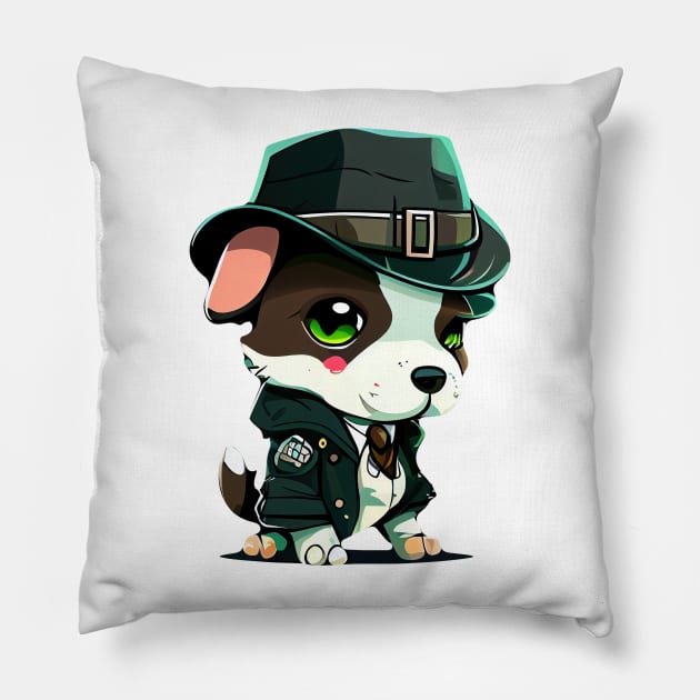 Cute pet, funny pet, boss pet, pirate pet, gangster pet, lovely pet. Pillow by NCT ART