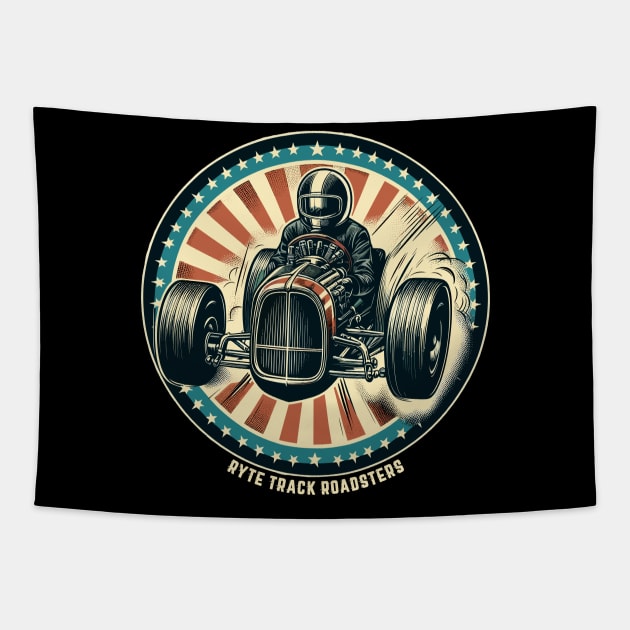 Hod Rod Racing Car Comic Book Style Tapestry by RCDBerlin