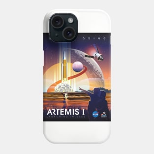 NASA Artemis I Retro Poster Shirt (2-Sided for Light Shirts) Phone Case