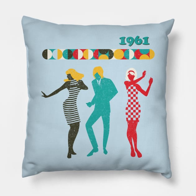 60th birthday 1961 Pillow by BOEC Gear