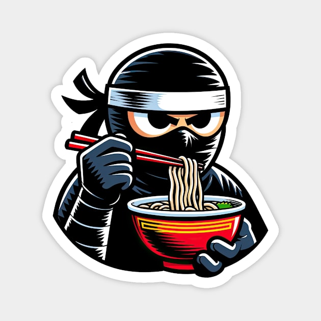 ninja eating ramen noodles Magnet by Dracoola