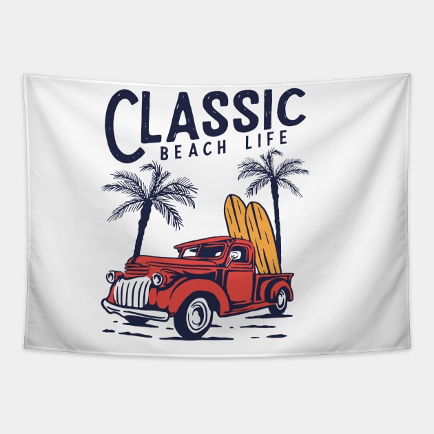 CLASSIC BEACH LIFE Tapestry by Mahmoud