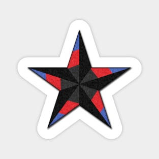 Polyamorous Pride Flag Colored Nautical Star Magnet