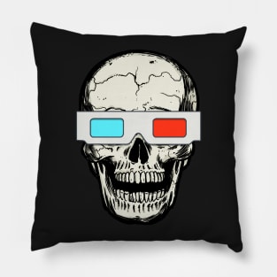 SKULL WITH 3D GLASSES Pillow