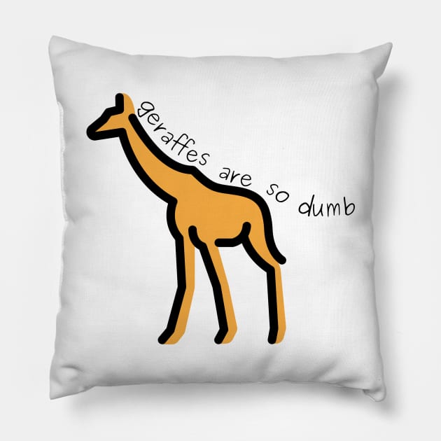 giraffe (geraffes are so dumb) - reddit Pillow by minimal_animal