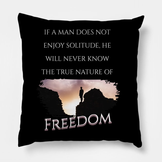 Freedom of Solitude in Nature Pillow by 5 Points Designs