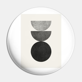 Woodblock Black and White Pin