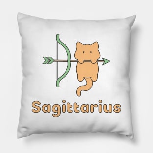 Sagittarius Cat Zodiac Sign with Text Pillow