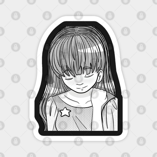 Thinking (Manga Tone Edition) Magnet by LaurenPatrick