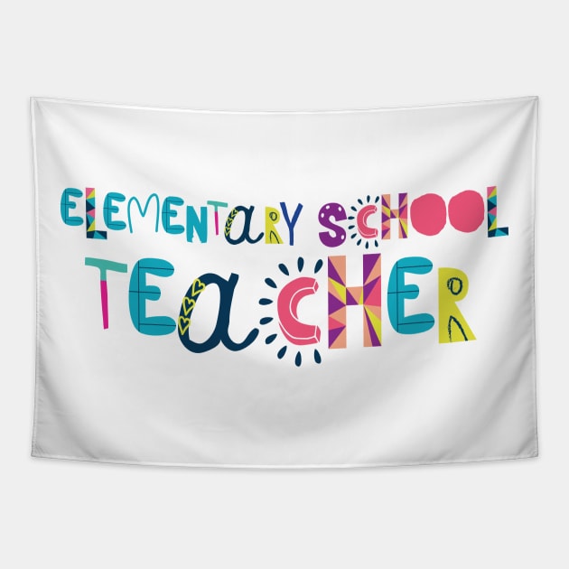 Cute Elementary School Teacher Gift Idea Back to School Tapestry by BetterManufaktur