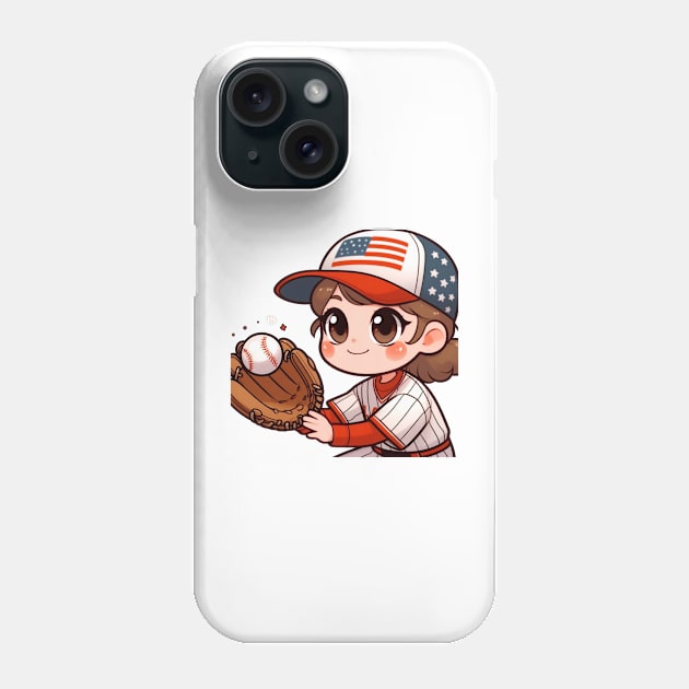 A Whimsical Tribute to American Culture in Cartoon Style T-Shirt Phone Case by ragil_studio