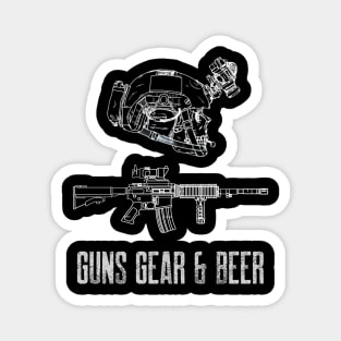 GUNS GEAR & BEER Magnet