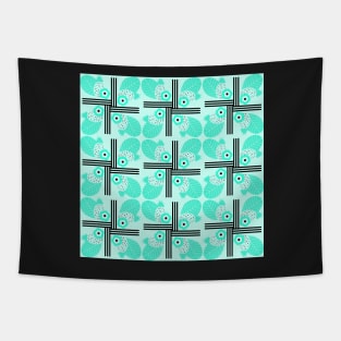 Floral fruity in teal Tapestry