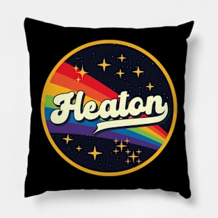 Heaton // Rainbow In Space Vintage Style Pillow