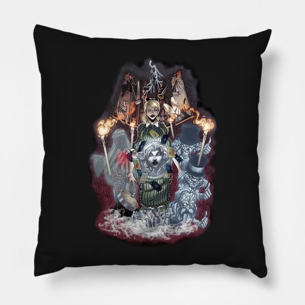 Grim Grinning Ghost Pillow by Victormed23