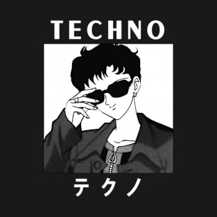 Techno Anime & Manga Black T-Shirt