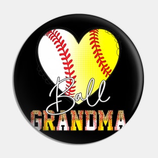 Grandma of Both Baseball Softball Grandkids Ball Mothers Day Pin