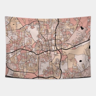 Winston-Salem Map Pattern in Soft Pink Pastels Tapestry