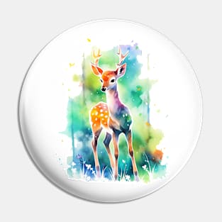 baby  deer  watercolor Pin