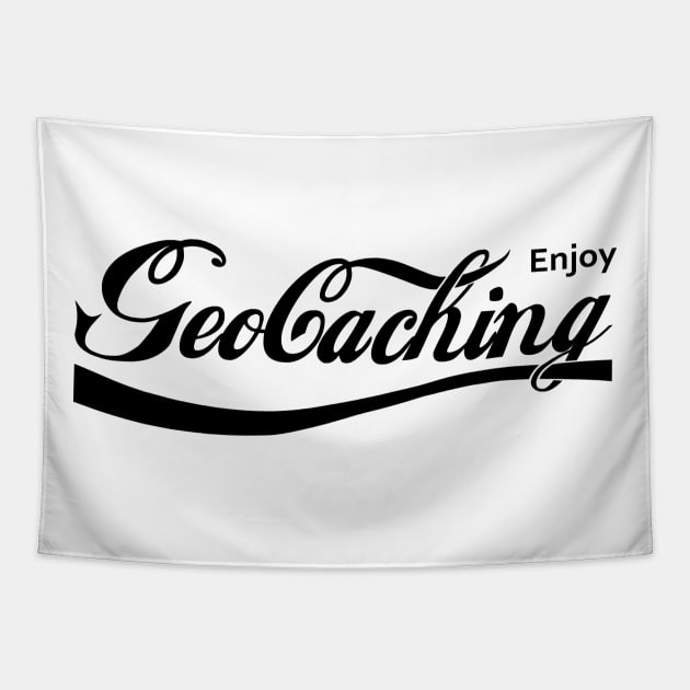 Enjoy Geocaching in black Tapestry by artefactus