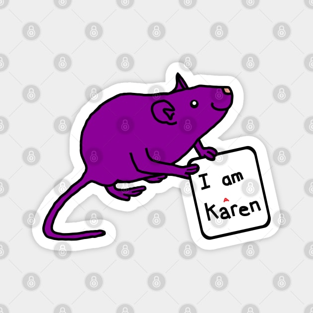 Rat Takes Back Karen Name for Cute Animals Magnet by ellenhenryart