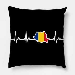 Romanian Flag My Heart Beats for Romania Pillow