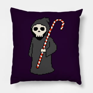 Pixelated Christmas Grim Reaper Pillow