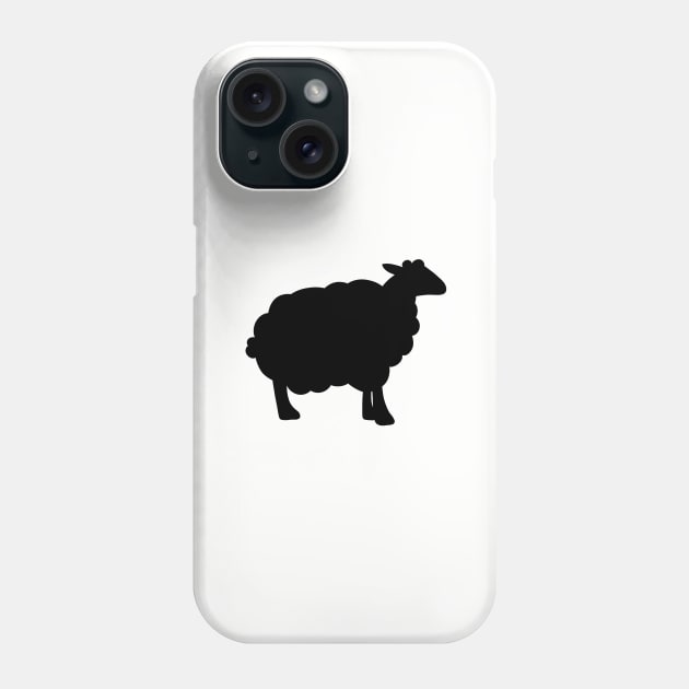 Sheep Silhouette Pattern in Black and Grey Phone Case by OneThreeSix