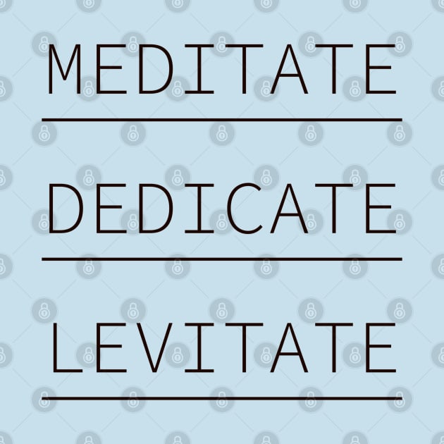 Meditate Dedicate Levitate, Don't Hate Meditate Yoga, Spiritual Gift, Meditation Gift by Style Conscious