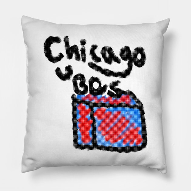 Unofficially Unlicensed Tees - chicago cubes Pillow by Happy Underground Productions