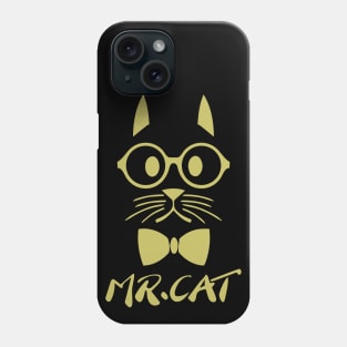 Gold Mr Cat Phone Case